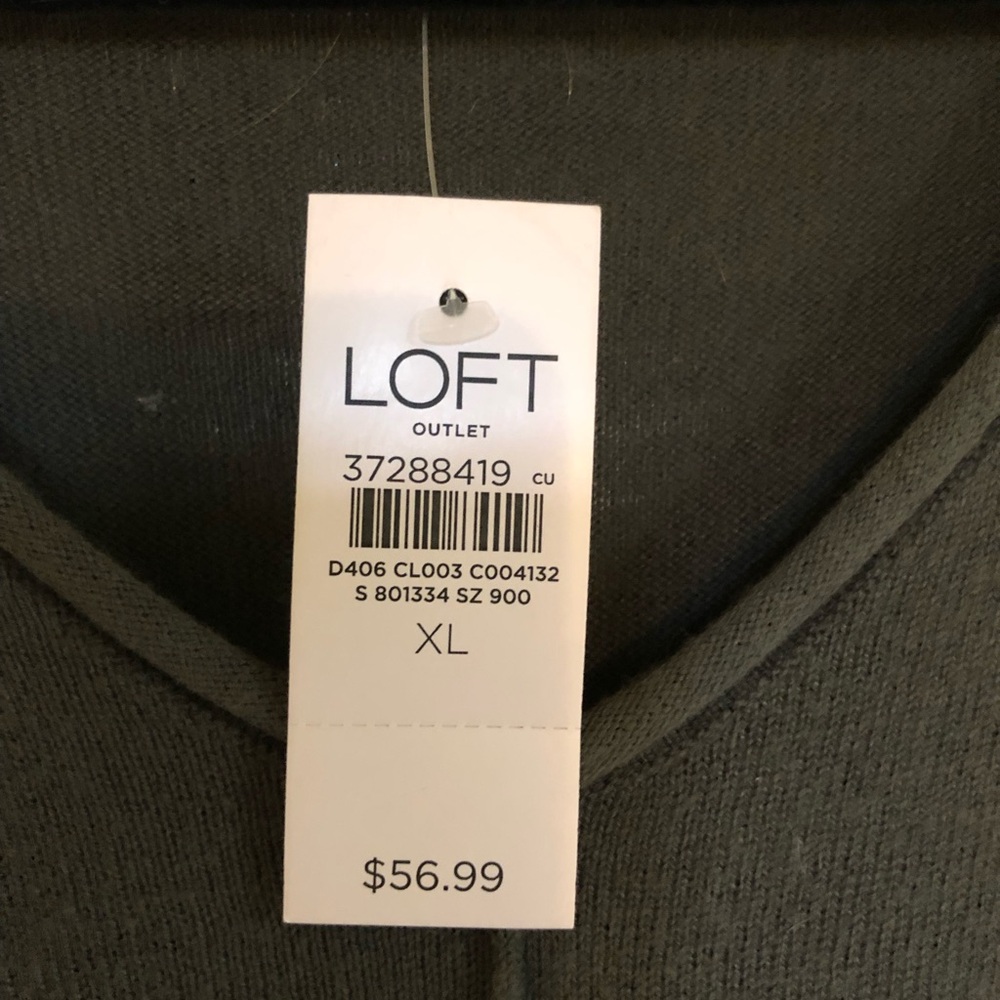 LOFT Olive V-Neck Sweater